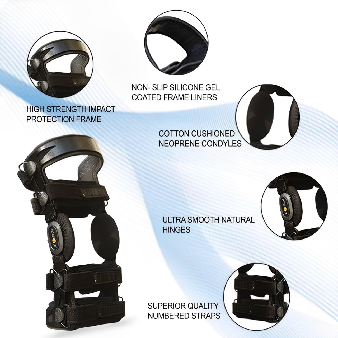 Knee Brace for Women & Men for Acl/Pcl/Mcl, Meniscus Tear, Ligament/Sports Injuries, Arthritis (OA), Knee Joint Pain Relief & Support (Black, Size-3) CHECK SIZE CHART FOR BEST FIT (PIC 2&3)