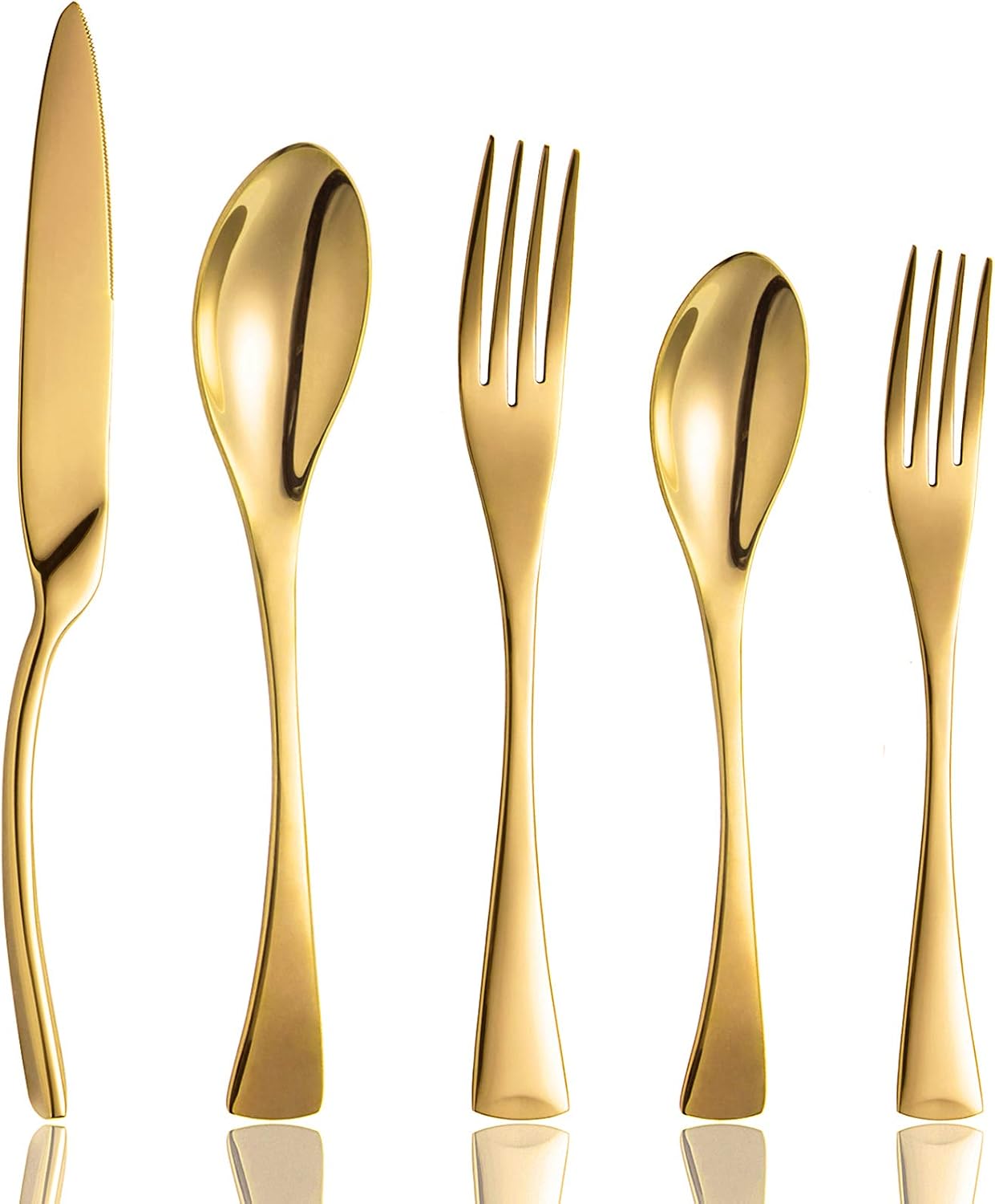 Rainbow Silverware Flatware Cutlery Set,Include Knife Fork Spoon, Dishwasher Safe (color 20 Pieces Flatware Sets)