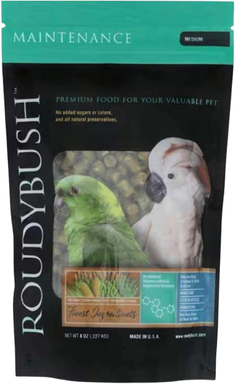 RoudyBush Daily Maintenance Food for Birds - Scientifically Formulated Bird Feed - Bird Food Pellets w/Corn, Wheat, Soy & More - Nutritious & Healthy Feed for Birds (Mini, 44oz)