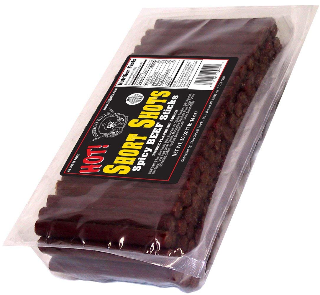 Buffalo Bills Original Short Shots Snack Beef Sticks, 3.5"Sticks/30 Oz Bag | Gluten Free, Ideal For Road Trips, Officesnacks, Hiking, High Protein Snack, Made In The USA, 100% Us-Raised Beef, 120 Sticks