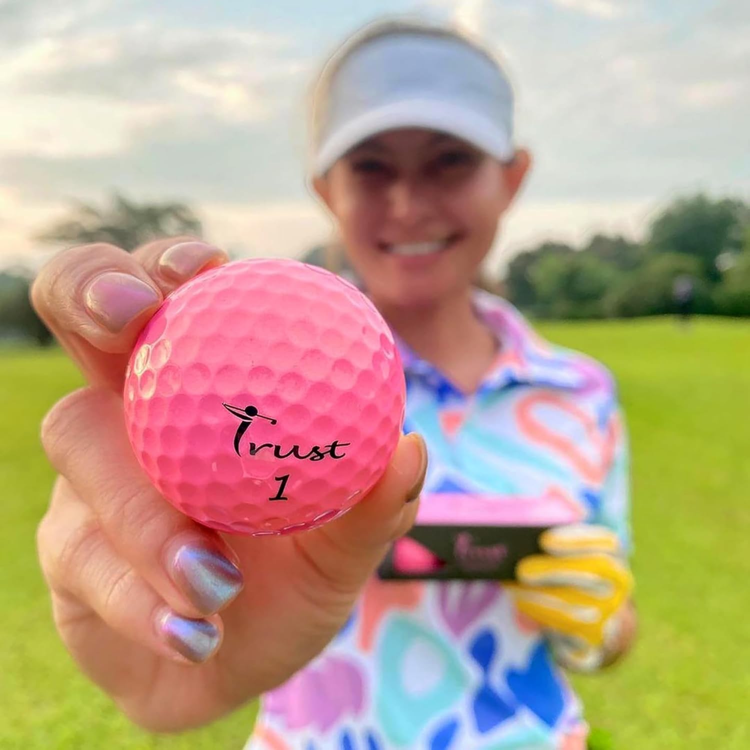 Trust Golf Balls - Aurora & Rosa Crystal Urethane Series | Eye-Catching & Easy to Spot | Maximum Distance, Soft Feel, Straight Flight