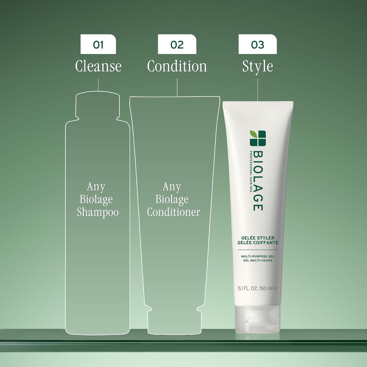 Biolage Styling Gelée – Medium Hold | Styling Gel for Slick Backs and Heatless Curls, Firm Hold, Adds Shine & Controls Frizz, Vegan & Cruelty-Free