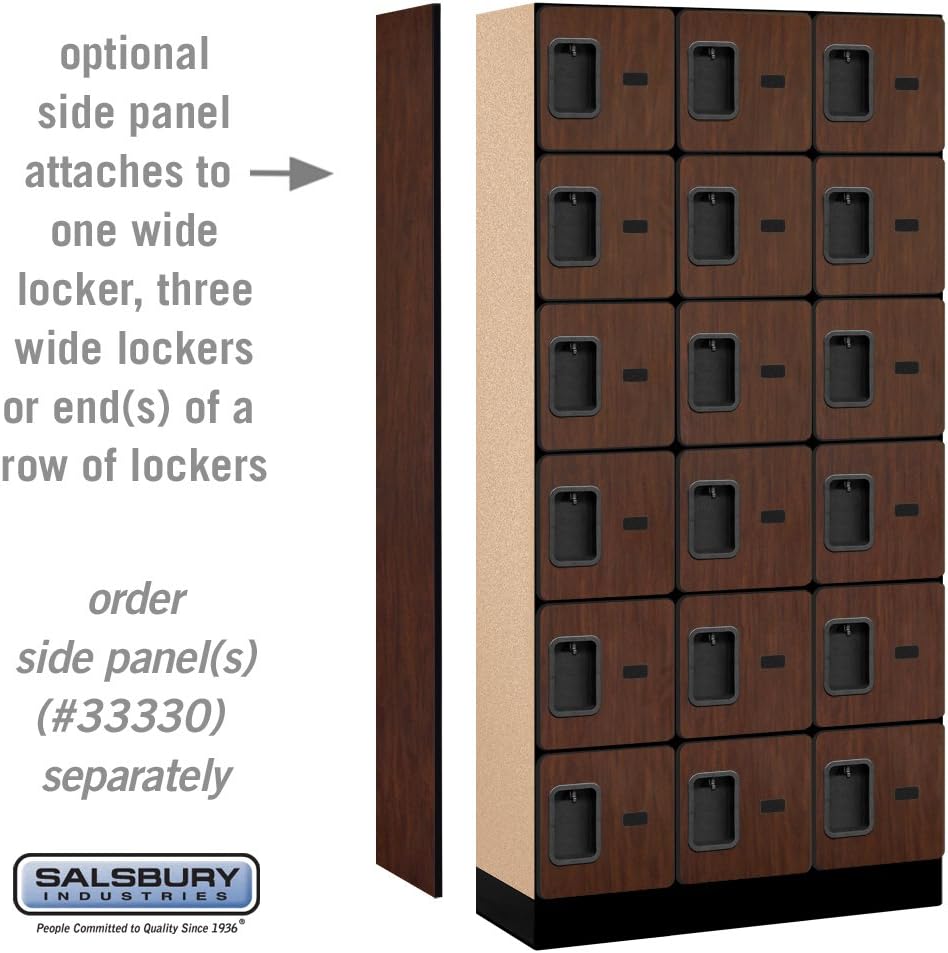 Salsbury Industries 36365MAH Six Tier Box Style Designer Wood Locker, 6' 3" x 15", Mahogany