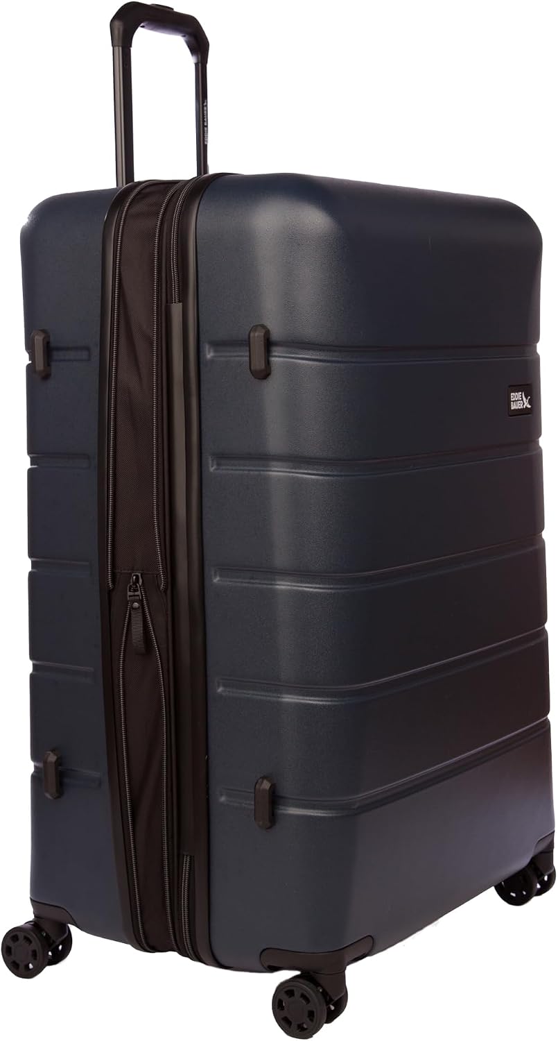 Eddie Bauer Glacier Checked 30" Luggage | Hardside | Spinner Wheels | Expandable | Lightweight | Travel Essentials - Sprig Green