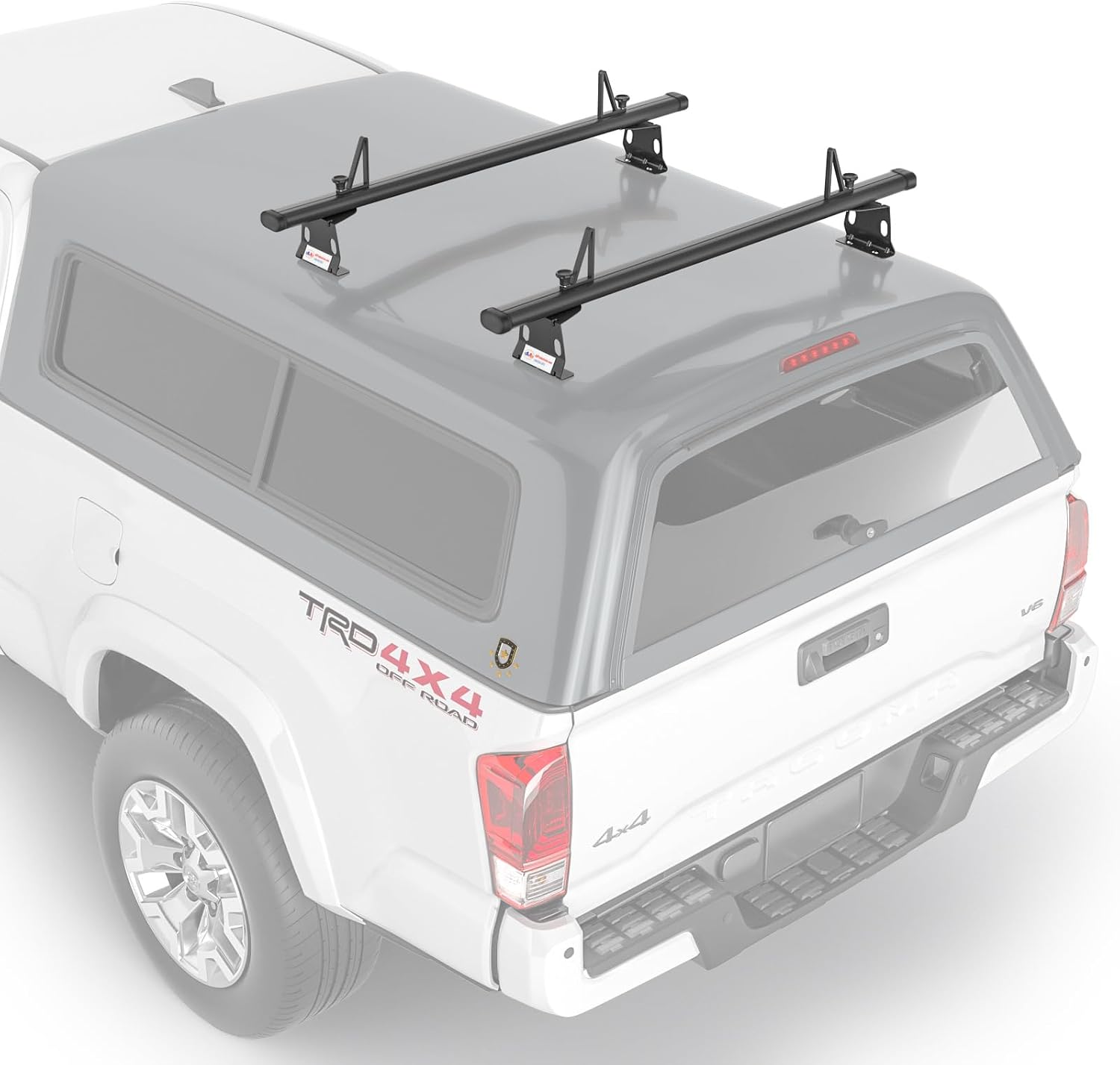 Model ADX32-C Aluminum 2 Bar (60") Universal Drilling Truck Camper Roof Rack with Ladder Stopper Sandy Black