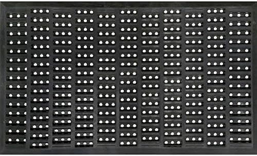 Shepherd Hardware 8100E Indoor/Outdoor Recycled Floor 18 x 30-Inches, Black Rubber Mat, 1' 6" x 2' 6" x 1/2"