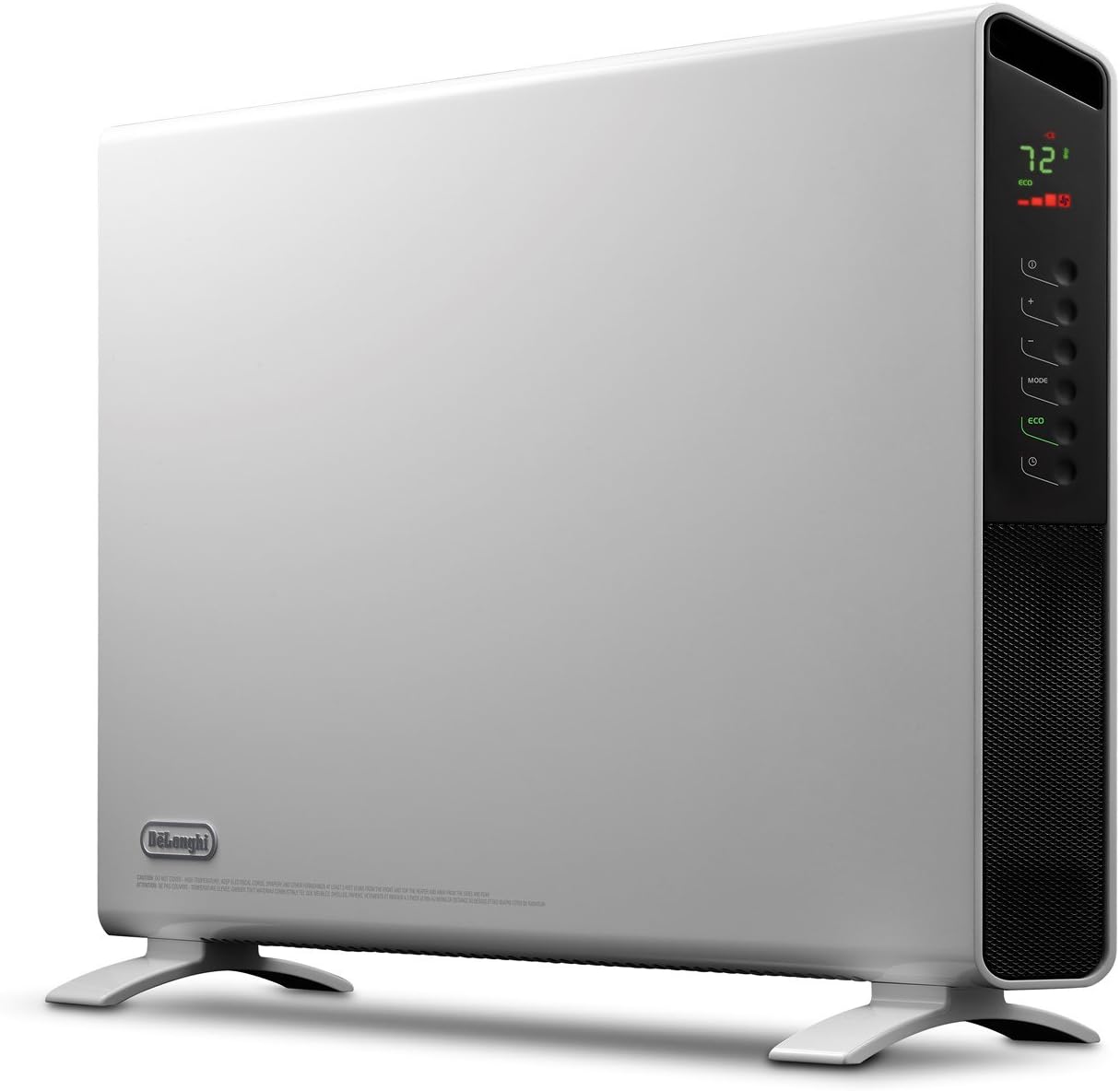 DeLonghi Convection Panel Heater, Full Room Quiet 1500W, portable electric heater is freestanding/easily wall mounted. Energy Saving, quick heat distribution, timer, asphalt gray, HCX9115E