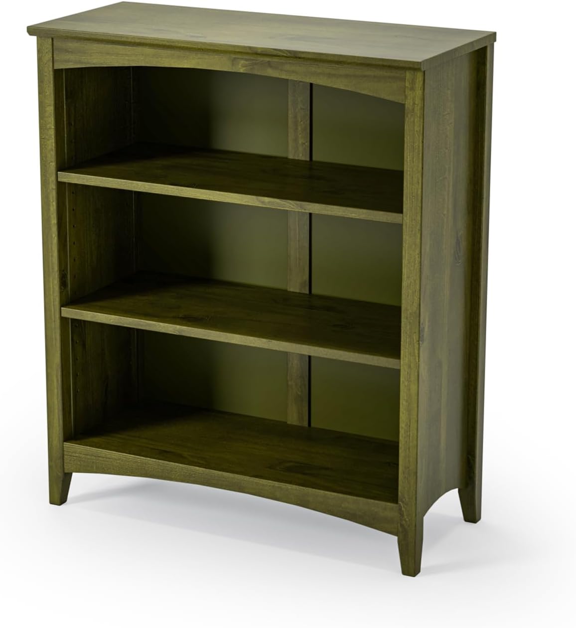 Shaker Style 3 Shelf Bookcase / Solid Wood / 36" High / Adjustable Shelving / Closed Back / Display Bookshelf for Living Room, Bedroom, Home and Office, White
