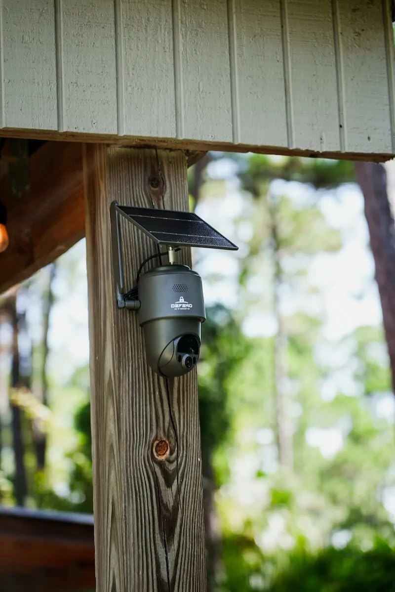 TACTACAM Defend 360 Cellular Security Camera, 4K Photos, 1080p Video, Solar Panel with Rechargeable Battery, 360° Pan/Tilt/Zoom, Weather-Resistant, Includes Case, Mount, Signs, & Cloth (2PK)