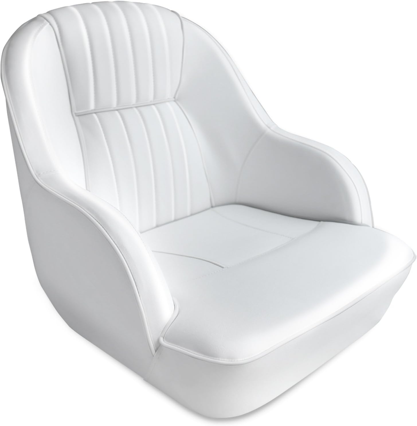 Leader Accessories Pontoon Captains Bucket Seat Boat Seat Boat Chair | Boat Chair with Armrest Ergonomic Design Compression Foam Padding Injection Molded Plastic Frame