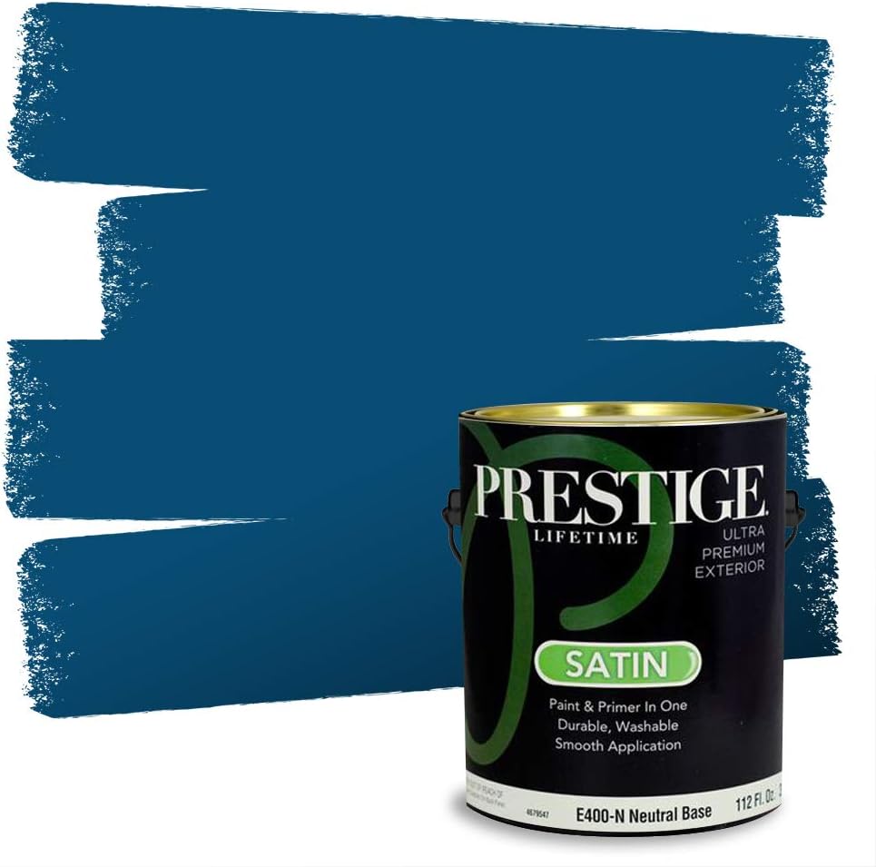 PRESTIGE Paints Exterior Paint and Primer In One, 1-Gallon, Semi-Gloss, Comparable Match of Sherwin Williams* Nifty Turquoise*