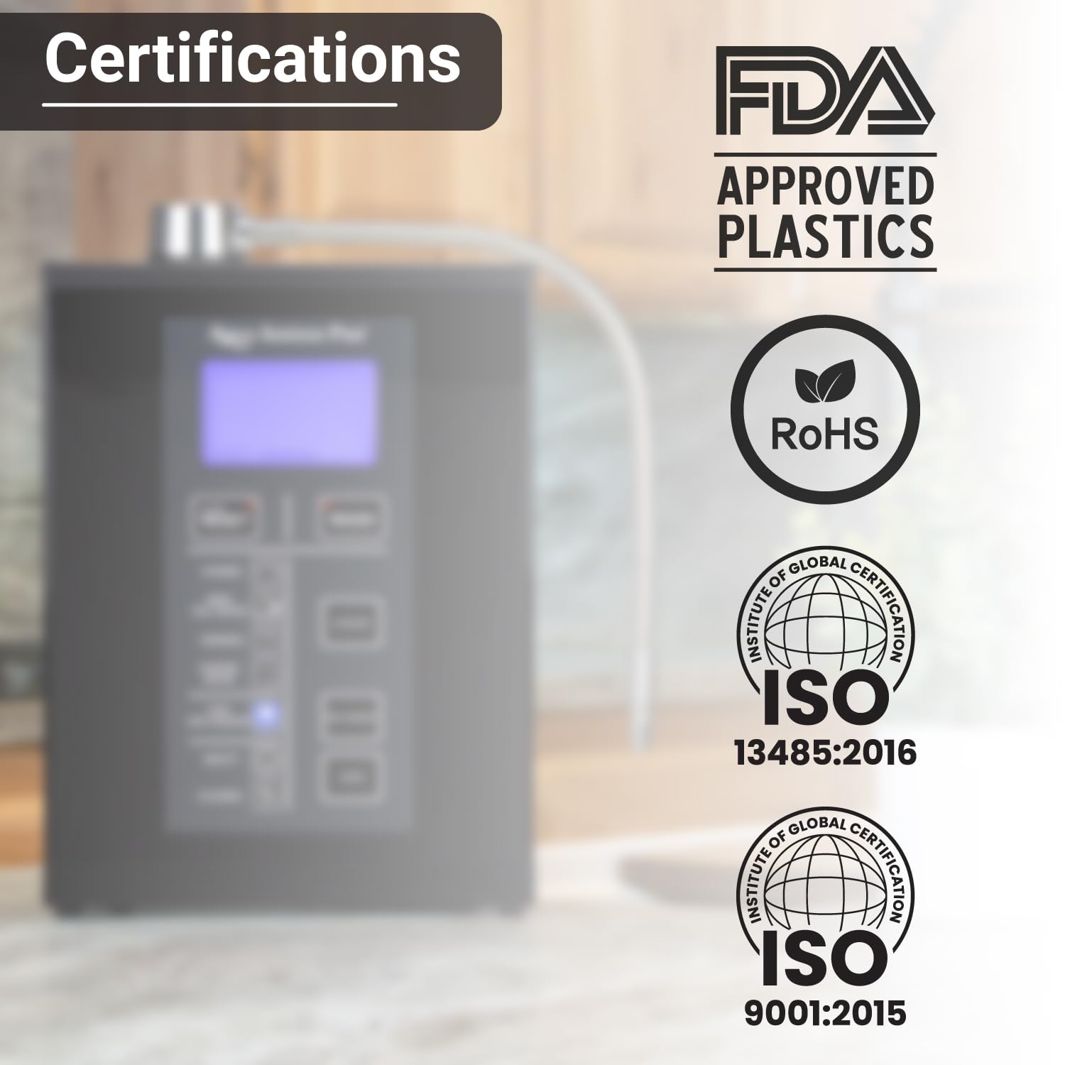 Aqua Ionizer Deluxe 9.5 Anti-Oxidant Boost Water Ionizer |Produces pH 3.0-11.5 Alkaline Water Filtration System| Up to -880mV ORP | 4000 Liters Per