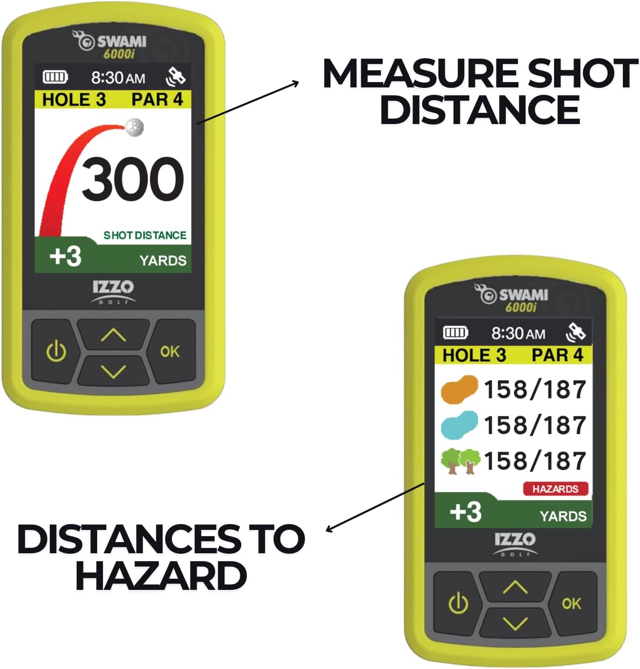 Izzo Swami 6000 Handheld Golf GPS Water-Resistant Color Display With 38, 000 Course Maps & Scorekeeper Model may vary | 38, 000 course maps