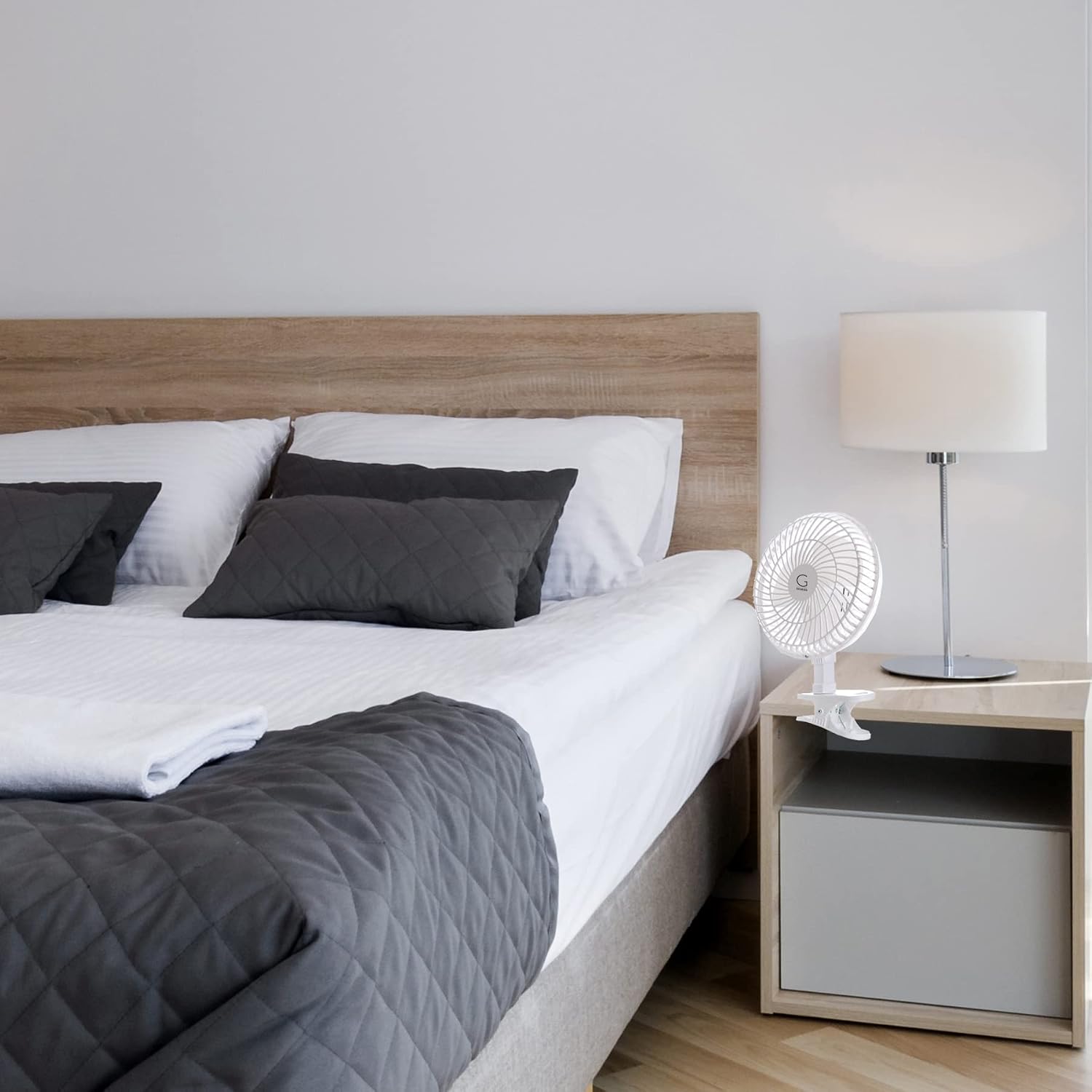 Genesis 6-Inch Clip Convertible Table-Top & Clip Fan Two Quiet Speeds - Ideal For The Home, Office, Dorm, More Off White