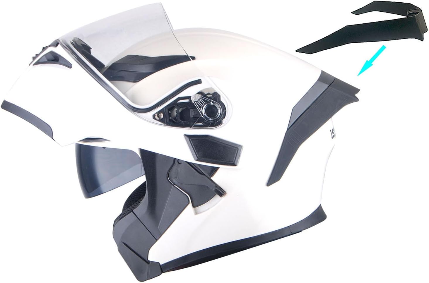 1Storm Motorcycle Modular Full Face Helmet Bike Flip up Dual Visor Sun Shield: HB89 Matt Black