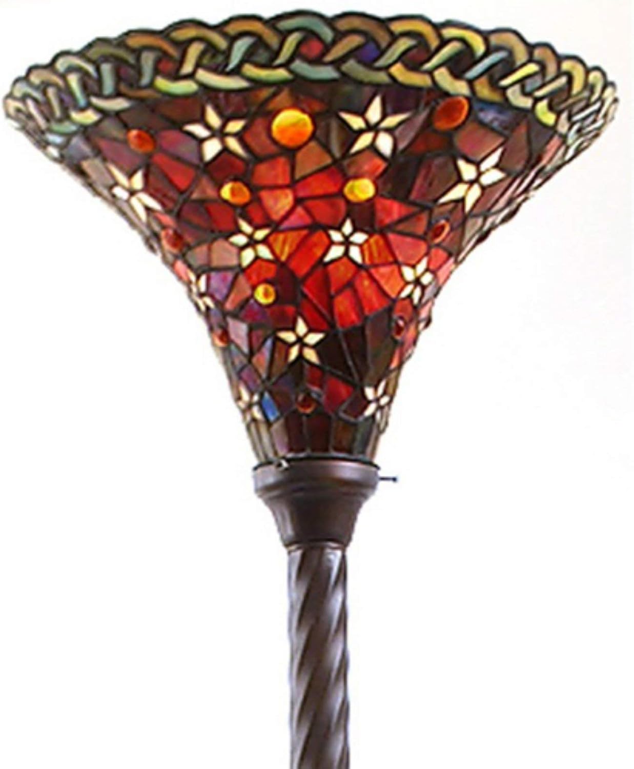 Tiffany-Style Vintage Star Torchiere Lamp