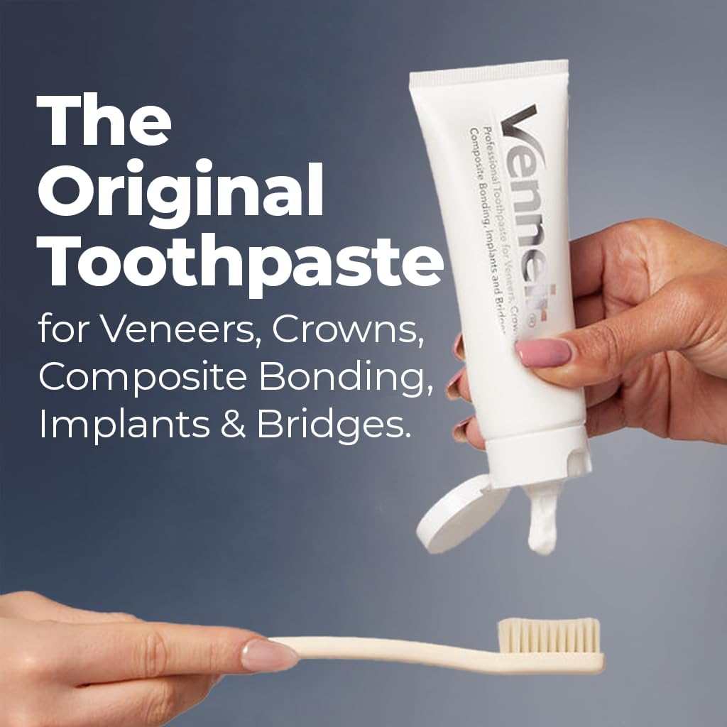 Venneir® Professional Toothpaste for Veneers, Implants, Bondings, Crowns & Sensitive Teeth — Stain Removing, Whitening, Natural, SLS Free