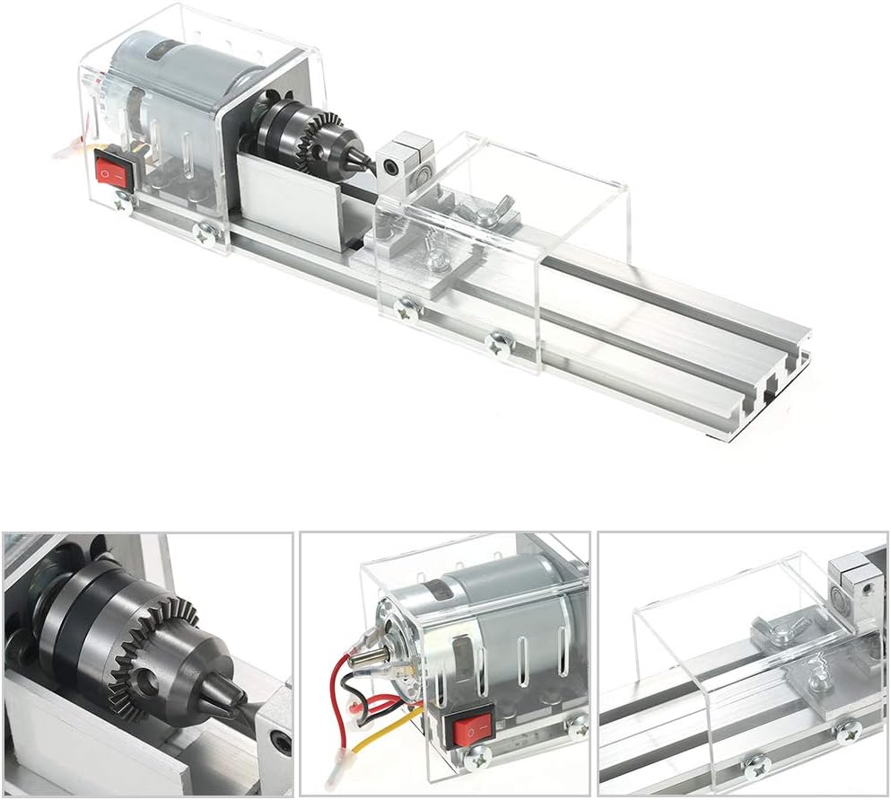 OPHIR 100W Mini Wood Lathe Machine, DIY Woodworking Tool, 24V DC