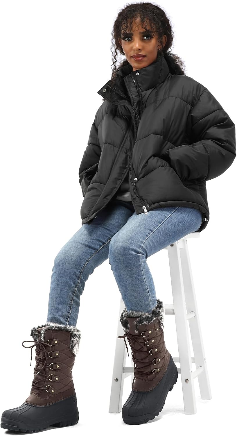 mysoft Women's Snow Boots Waterproof Mid-Calf Winter Boots