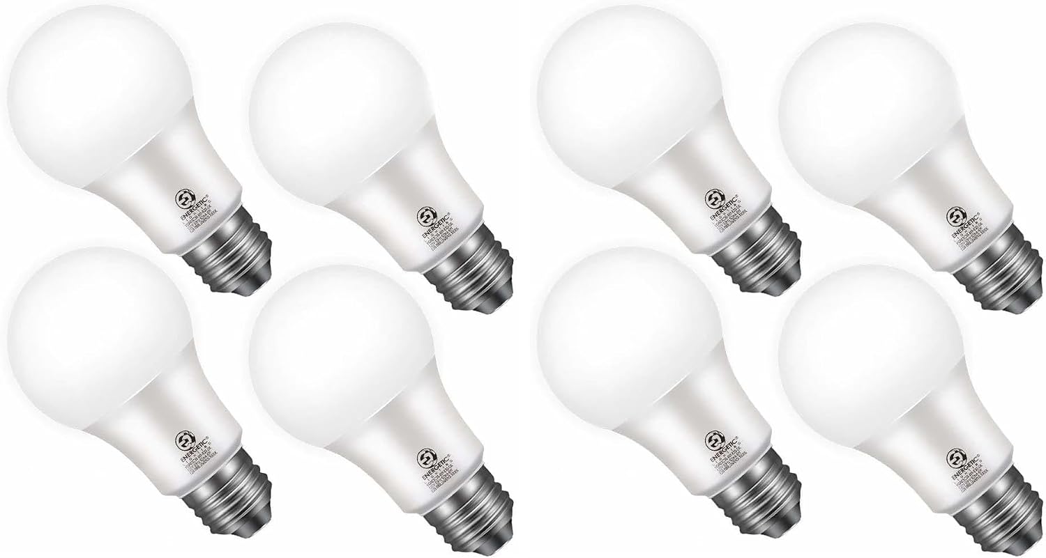 Energetic 4-Pack Dusk to Dawn LED Outdoor Light Bulb, 60 Watt Equivalent(6W), 800LM, Warm White 3000K, E26 Base