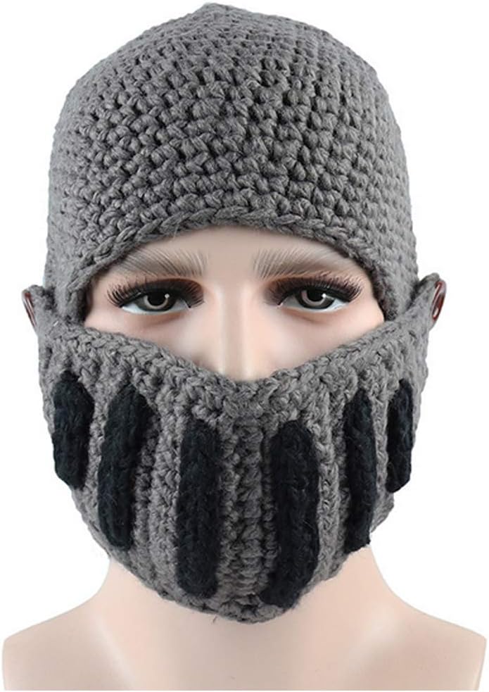 Creative Barbarian Knit Beard Hat Funny Knit Cap Wig Beanie Hats