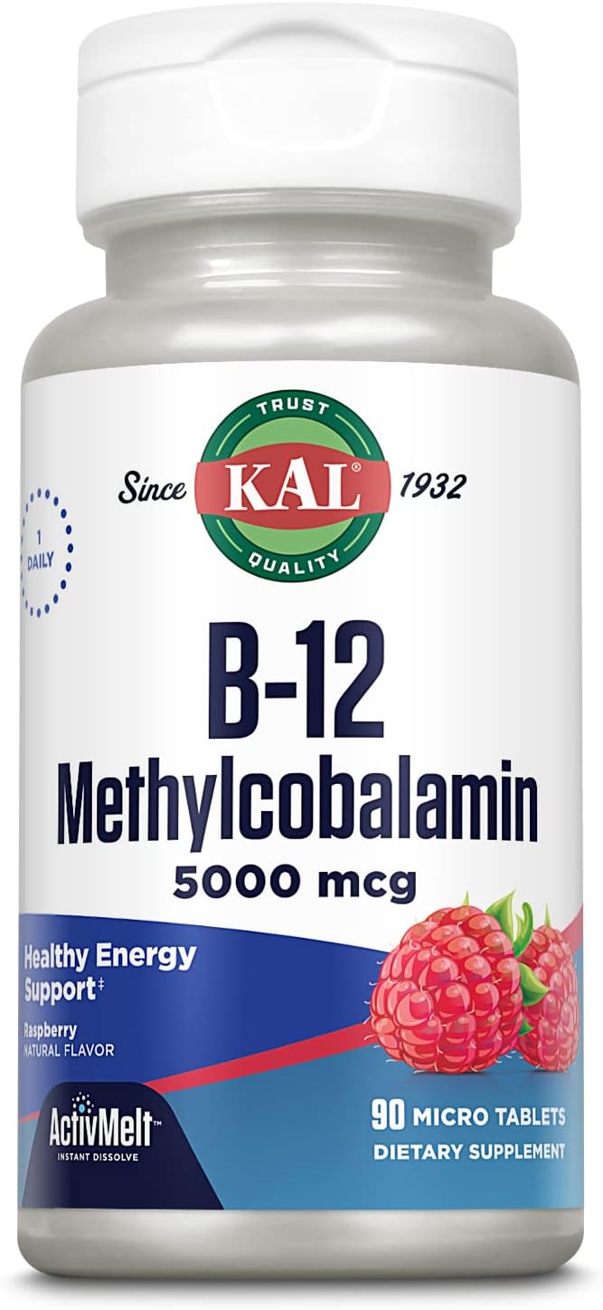 KAL Vitamin B-6 B-12 Folic Acid DropIns, Liquid Vitamin B Supplement Drops, Heart Health, Energy, Red Blood Cell Support with Methyl B12 and Methyl Folate, Natural Mixed Berry Flavor, 59 Servings, 2oz | Cardiovascular, Energy & Nerve Support - Active P-5…