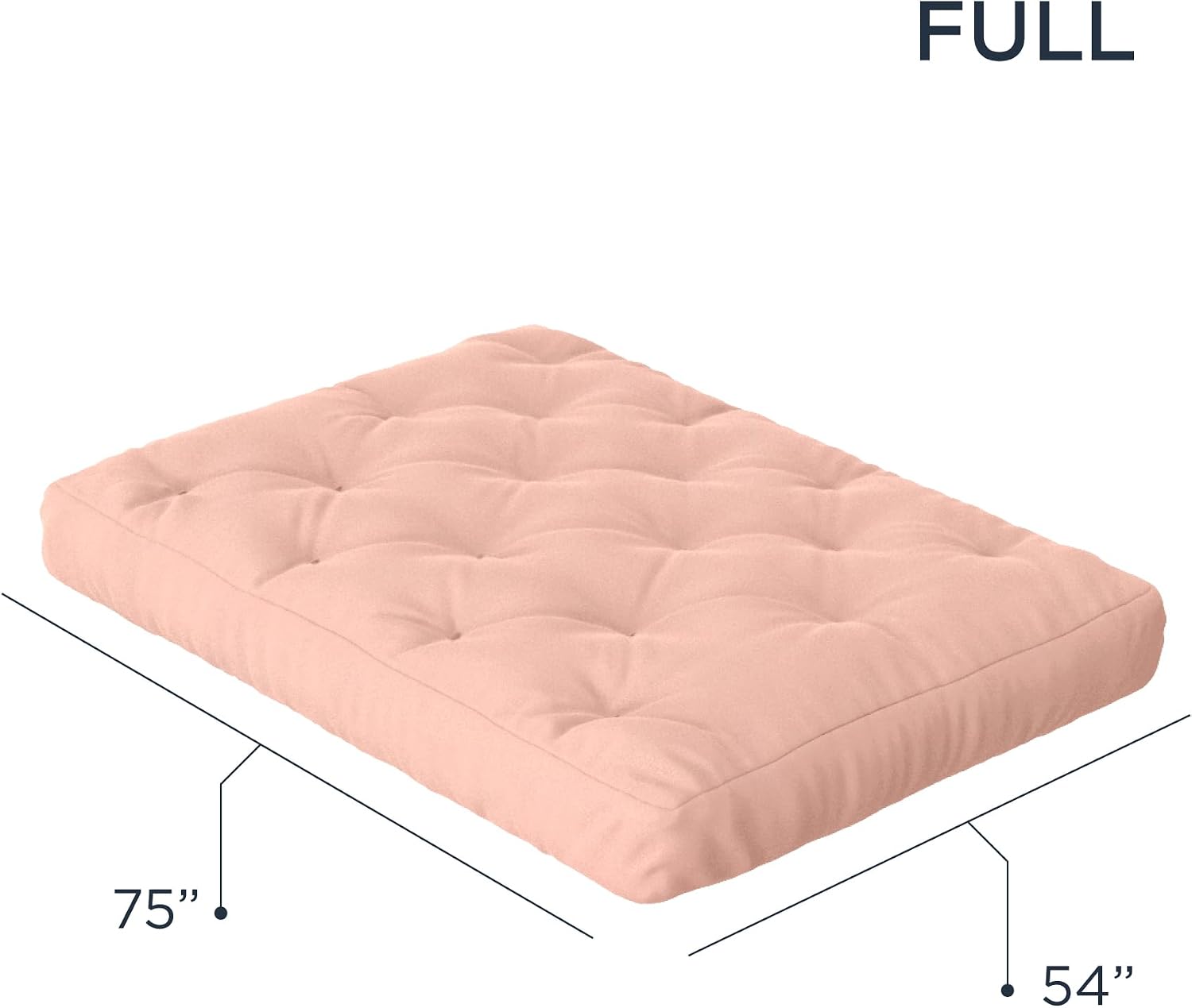 Royal Sleep Products by The Futon Factory 12 inch Foam Futon Mattress - Solid Black Fabric - Full Size - CertiPUR Certified Foams - Made in USA - (Frame not Included)