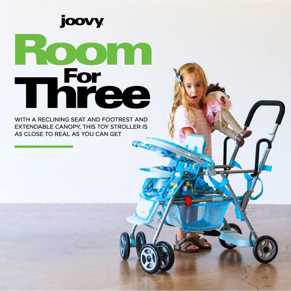 Joovy Toy Caboose Baby Doll Stroller Featuring Reclining Front Seat, Adjustable Footrest, Storage Basket, Extendable Canopy