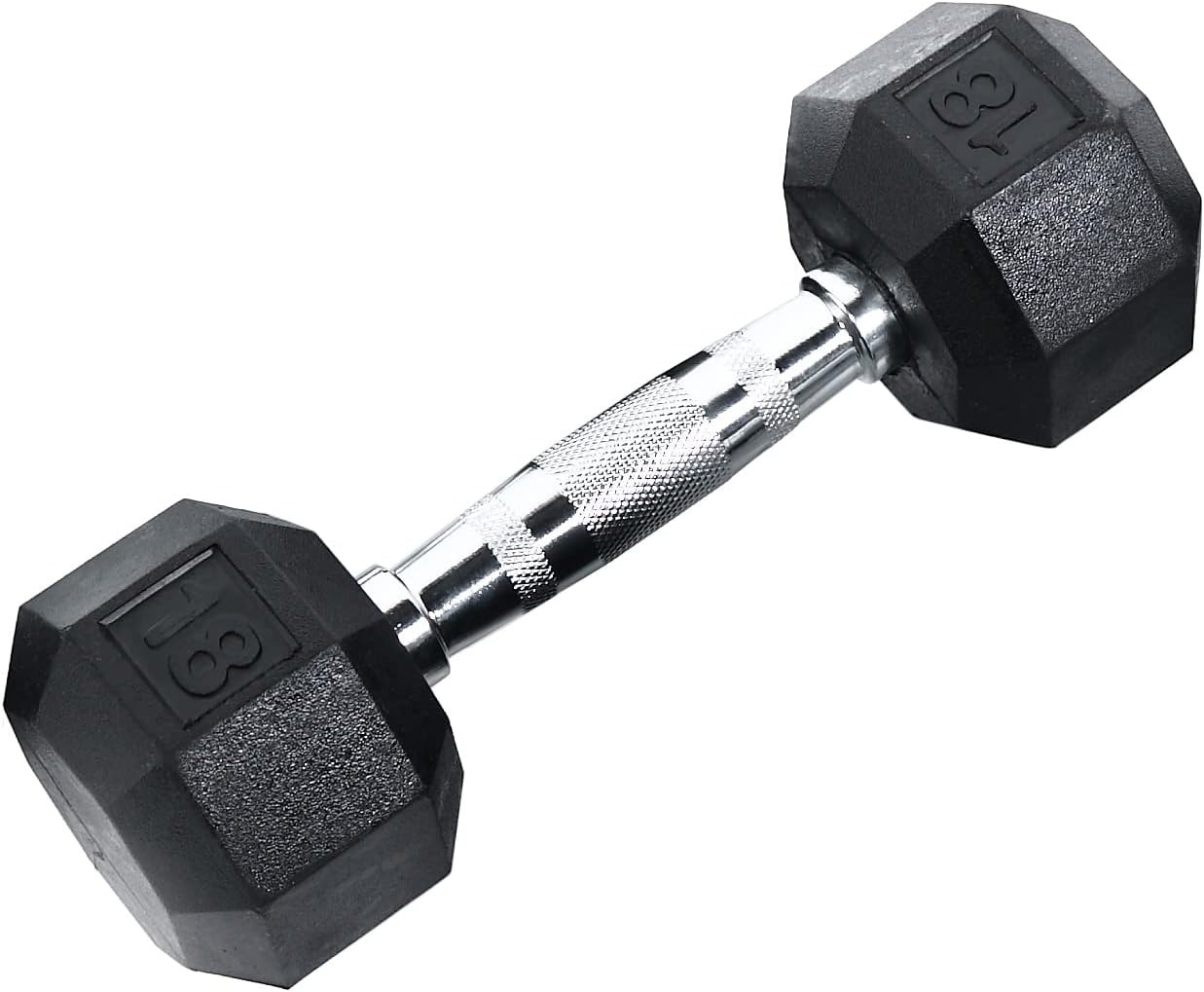 Ader Octagon Deluxe Professional Rubber Dumbbell Contoured Handle, Sold As 1 Piece (2 Lbs-120 Lbs)