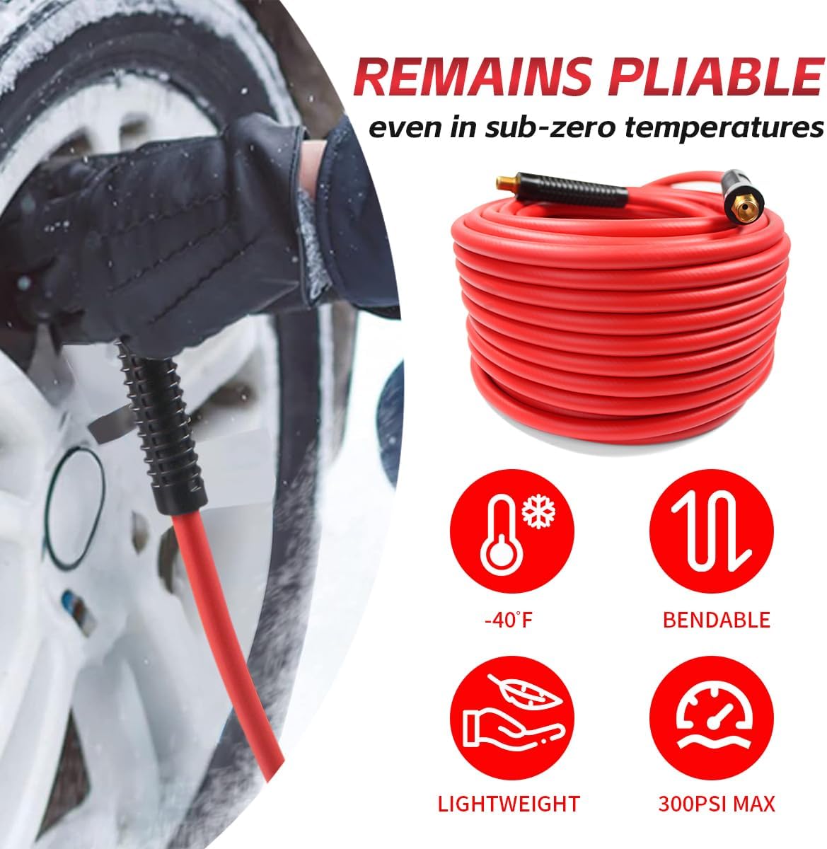 MaxWorks 50 Foot Auto Rewind Retractable Air Hose Reel with 3/8" Rubber Hose 250 PSI Heavy Duty Steel Spring Multi Position Ratchet and Solid Brass Fittings for Garage and Workshop (80720)