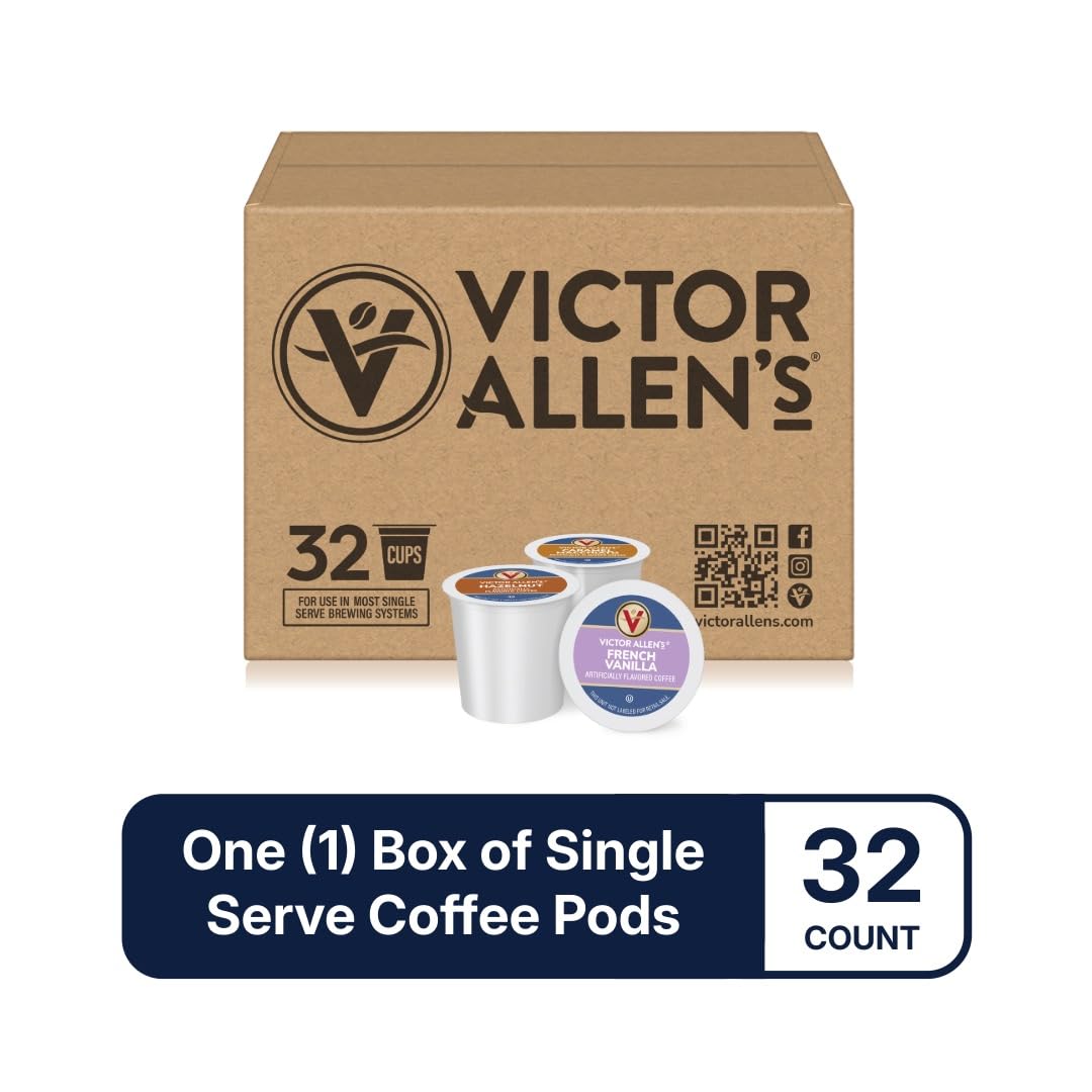 Victor Allen's Coffee Hazelnut Flavored, Medium Roast, 1 Pack - 12 Count, Single Serve Coffee Pods for Keurig K-Cup Brewers