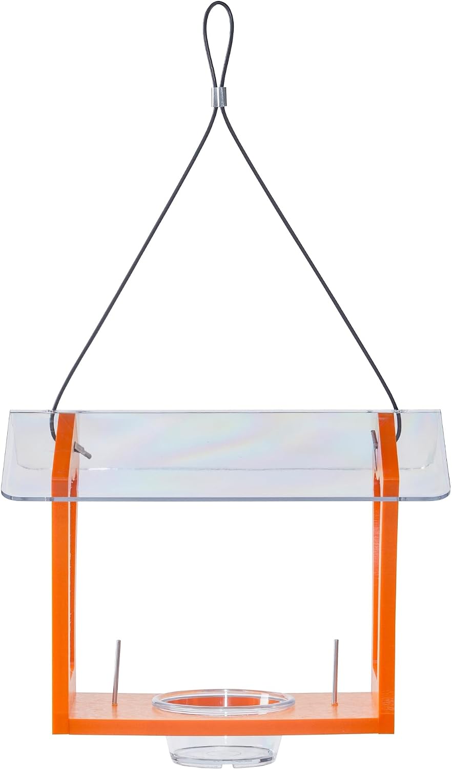 Birds Choice Oriole Bird Feeder | Hanging Bird Feeder for Jelly & Orange Halves | Includes Cup & Fruit Pegs | Recycled Plastic | Sturdy for Garden, Backyard, & Outdoor | 2 Cup Capacity, Orange | Includes Jelly Cup and Fruit Pegs, Recycled Plastic in Oran…