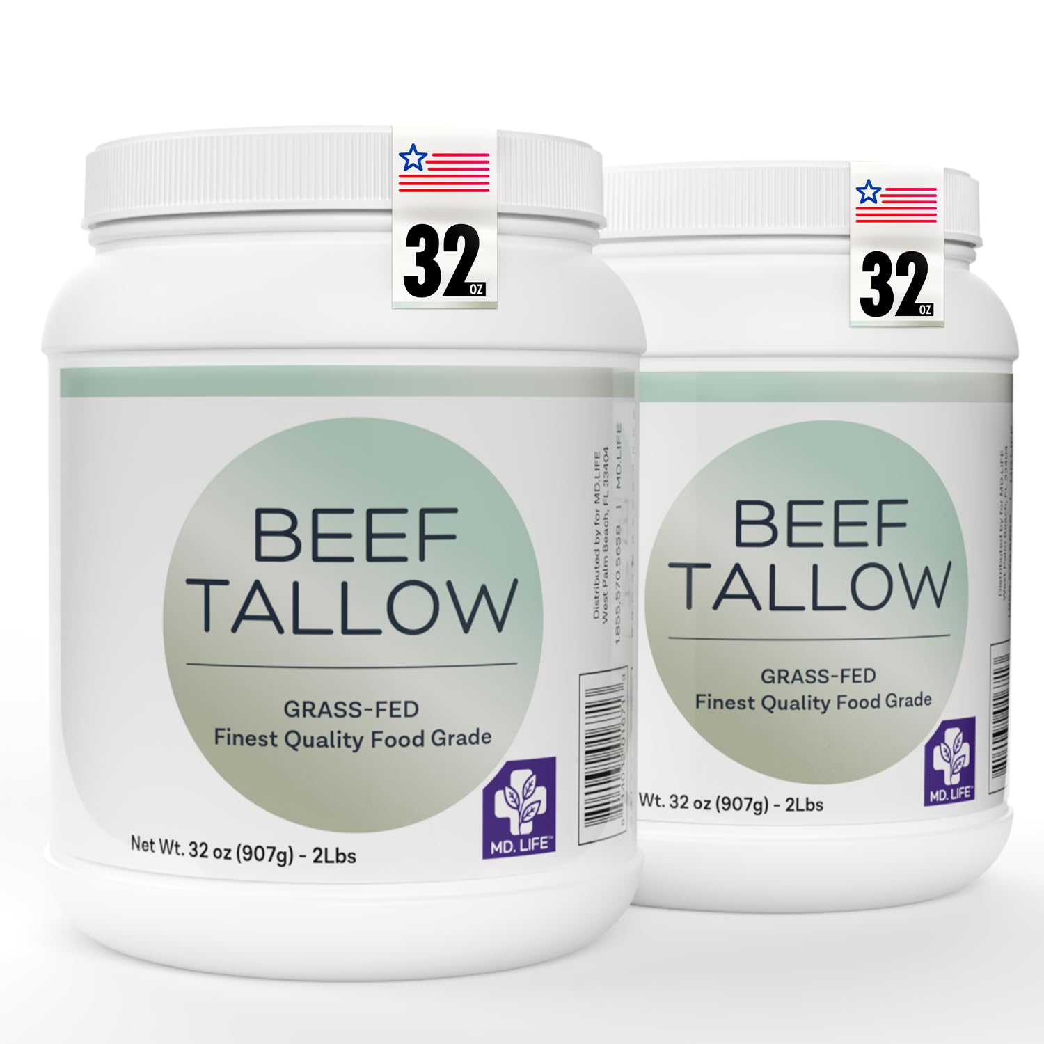 MD. Life Beef Tallow for Cooking - Food Grade Grass Fed Beef Tallow for Cooking Oil Replacement - 28 Ounce - Pasture Raised Keto Friendly Beef Tallow- Used to Make Candles & Soap