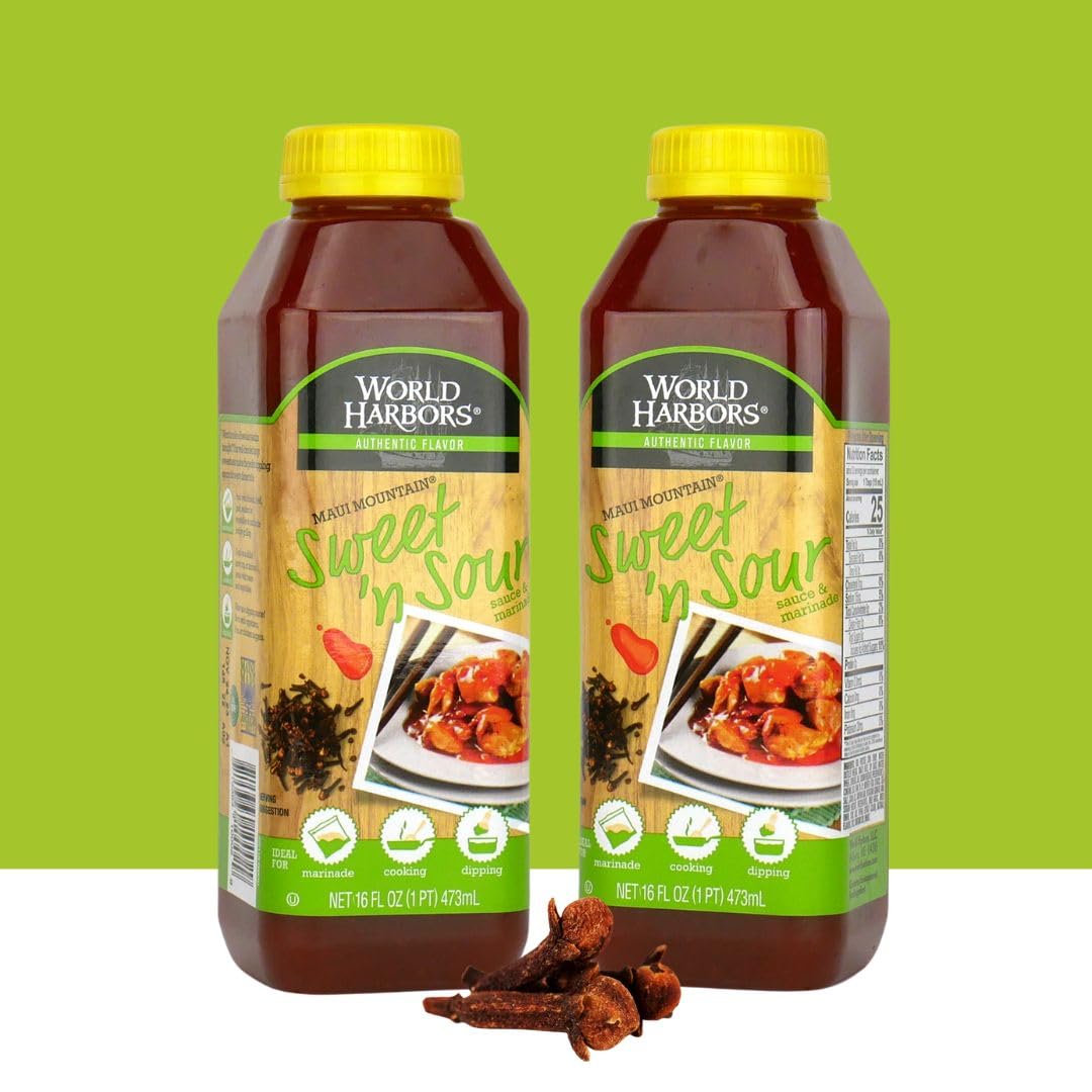 World Harbors Jamaican Jerk Sauce Sweet & Spicy Marinade for Jamaican Jerky Seasoning Chicken, Sirloin, Shrimp Jerk Seasoning Jamaican Style - Flavors for Dipping, Glazing 16 oz (Pack of 2)