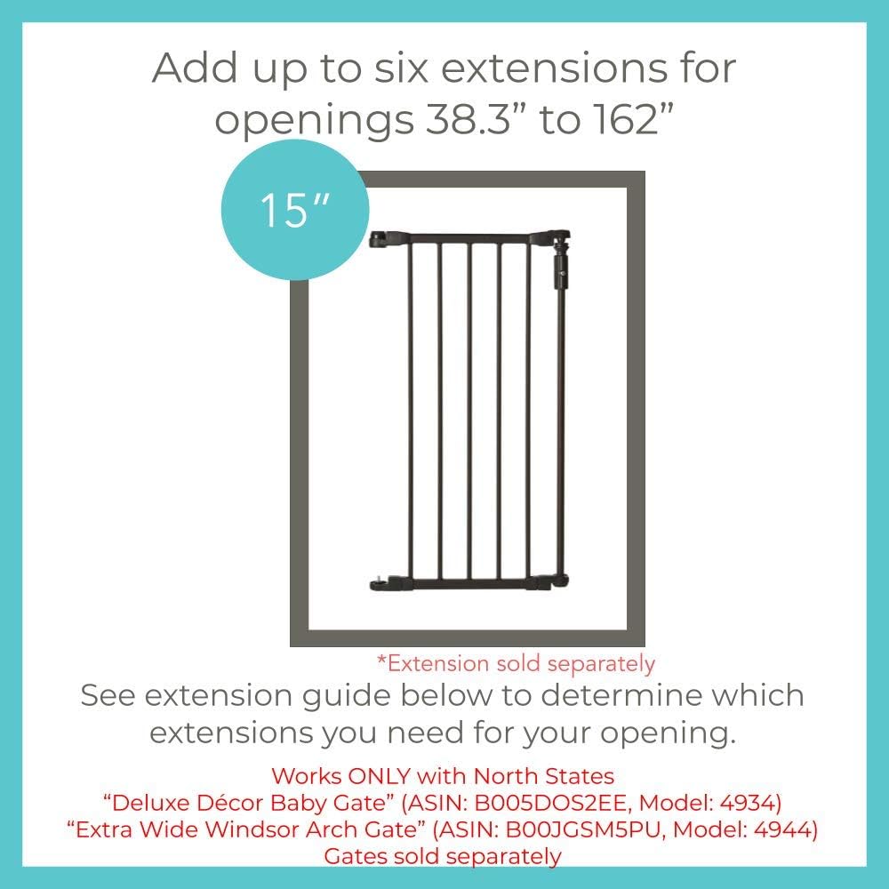 Toddleroo by North States - Deluxe Décor Safety Gate: Hardware Mounted Extra Wide Metal Baby Gate - Adjustable Child Gate - 38.3 to 72 Inches Wide - 30 Inches Tall - Matte Bronze