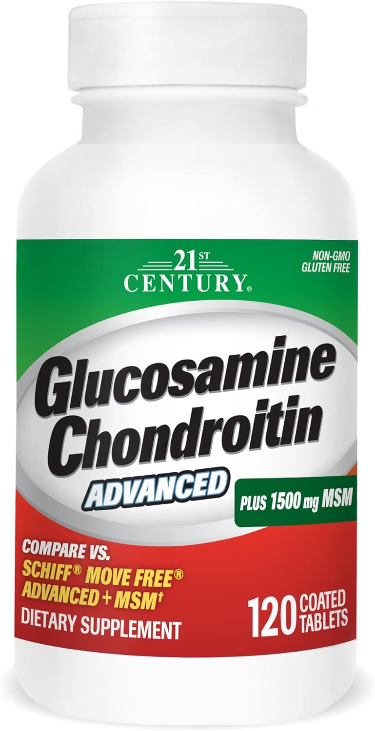 21st Century Glucosamine Chondroitin Advanced with MSM, Joints, 120ct | Advanced Glucosamine Chondroitin with MSM, Joint