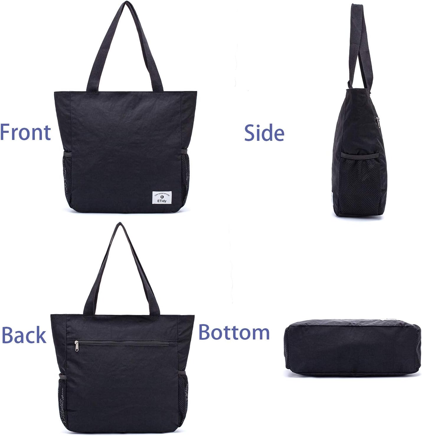ETidy Large Capacity Foldable Tote Bag With Zipper