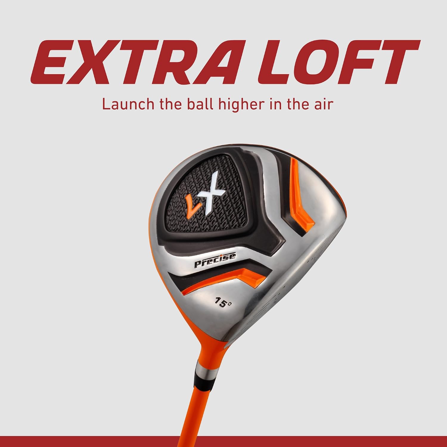 Precise - Kids Golf Club Set | Lightweight graphite shafts, hybrid & irons, putter, stand bag included, for boys and girls, ages 3-12, left/right hand
