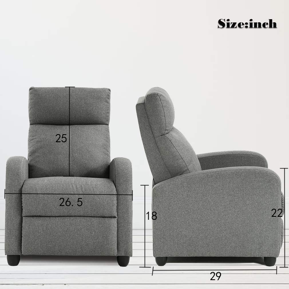 FDW | Recliner Chair | with 2 Point Massage Function | Black, PU Leather