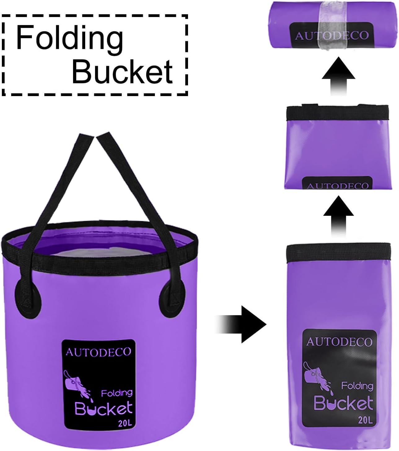 Collapsible Bucket 5 Gallon Container Folding Water Bucket Portable Wash Basin 20L