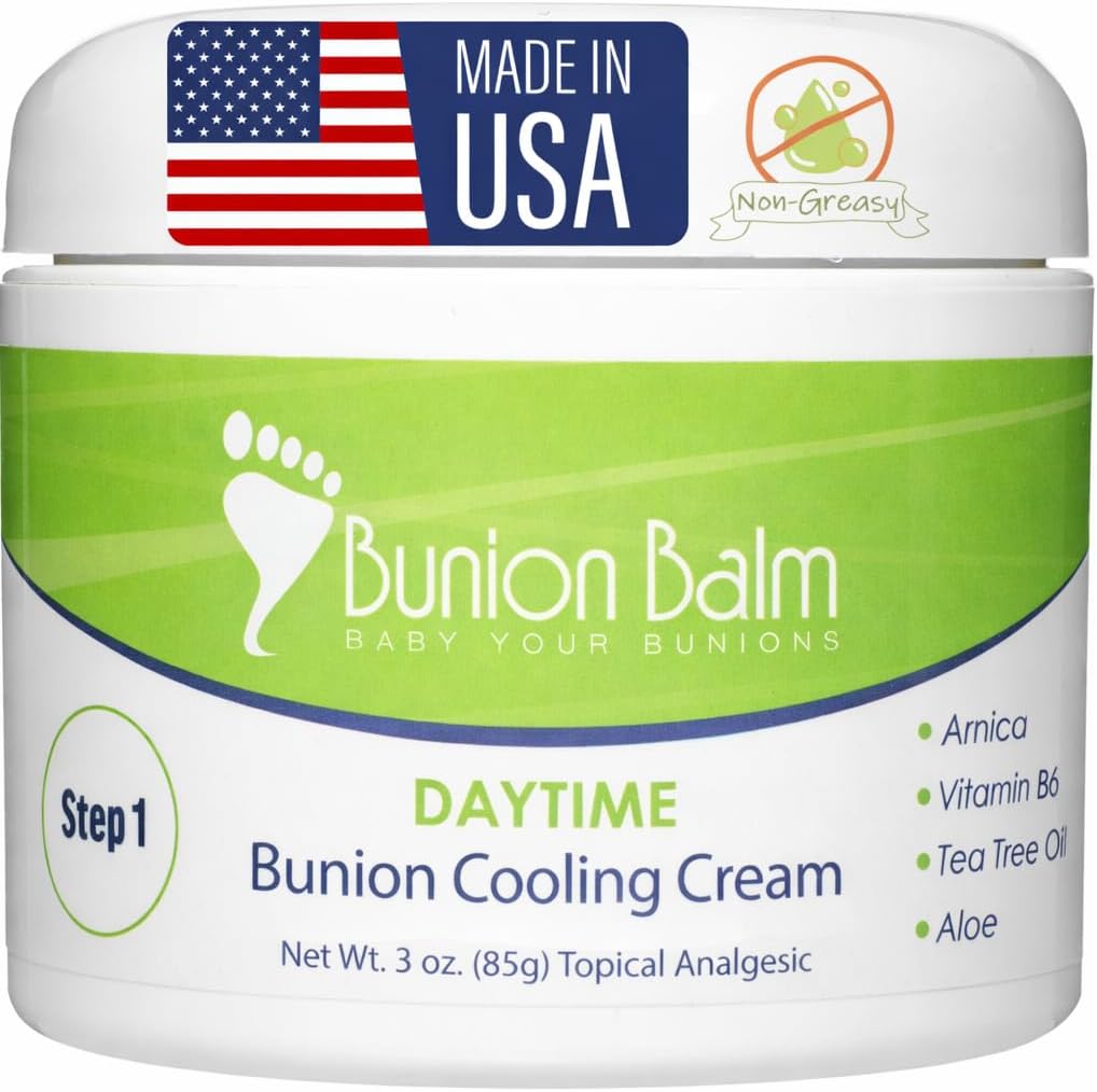 Bunion Balm Day Cream for Sensitive Bunions, Arnica and Menthol, Step 1 | Natural Hallux Valgus Salve for Daily Comfort