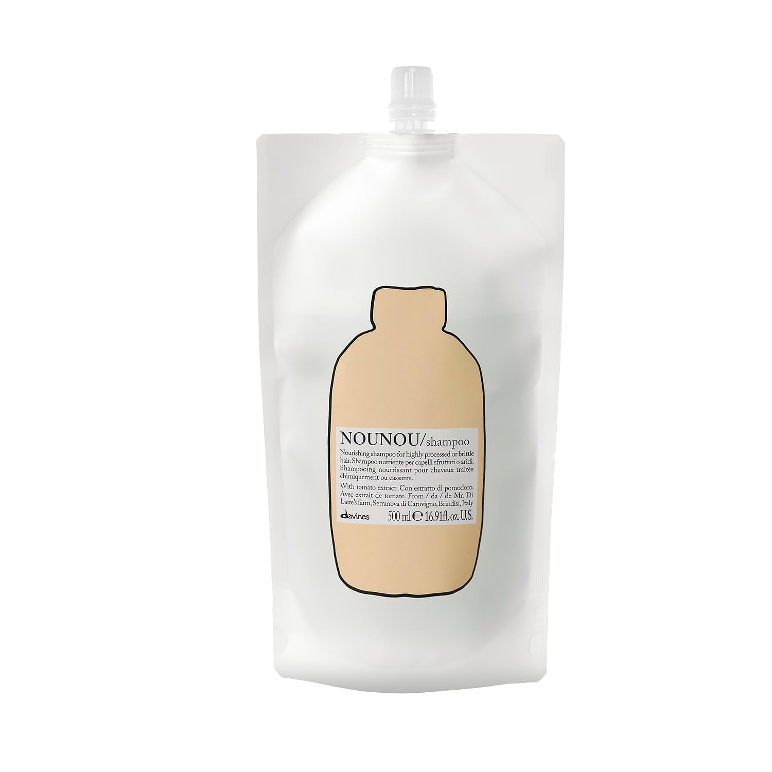 Davines NOUNOU/Shampoo, Nourishing Cleanser for Damaged, Processed or Brittle Hair - Restores Natural Softness, Shine & Body with Lupin- Hydrates Chemically Treated Hair