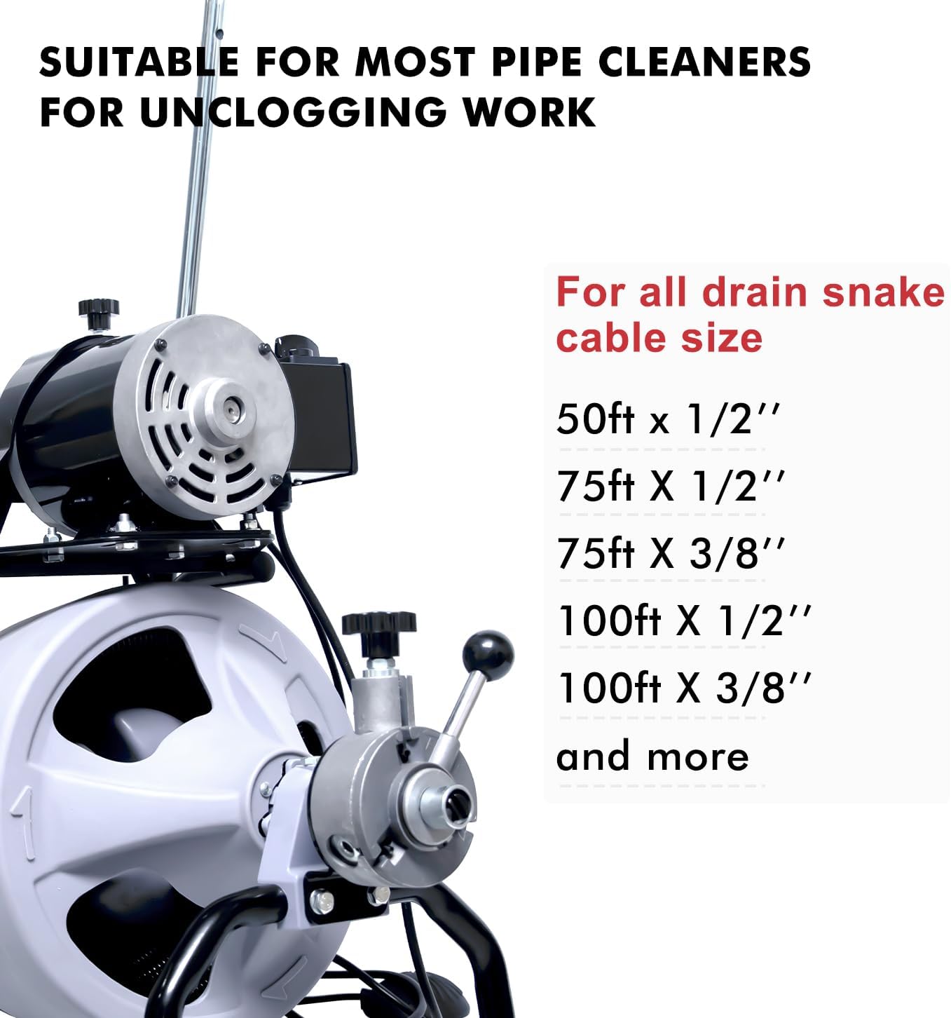 Drain Snake Drill Attachments, 8-Piece Drain Cleaner Combination Cutter Heads, Used in 50FT-100FT Electric Drain Snake