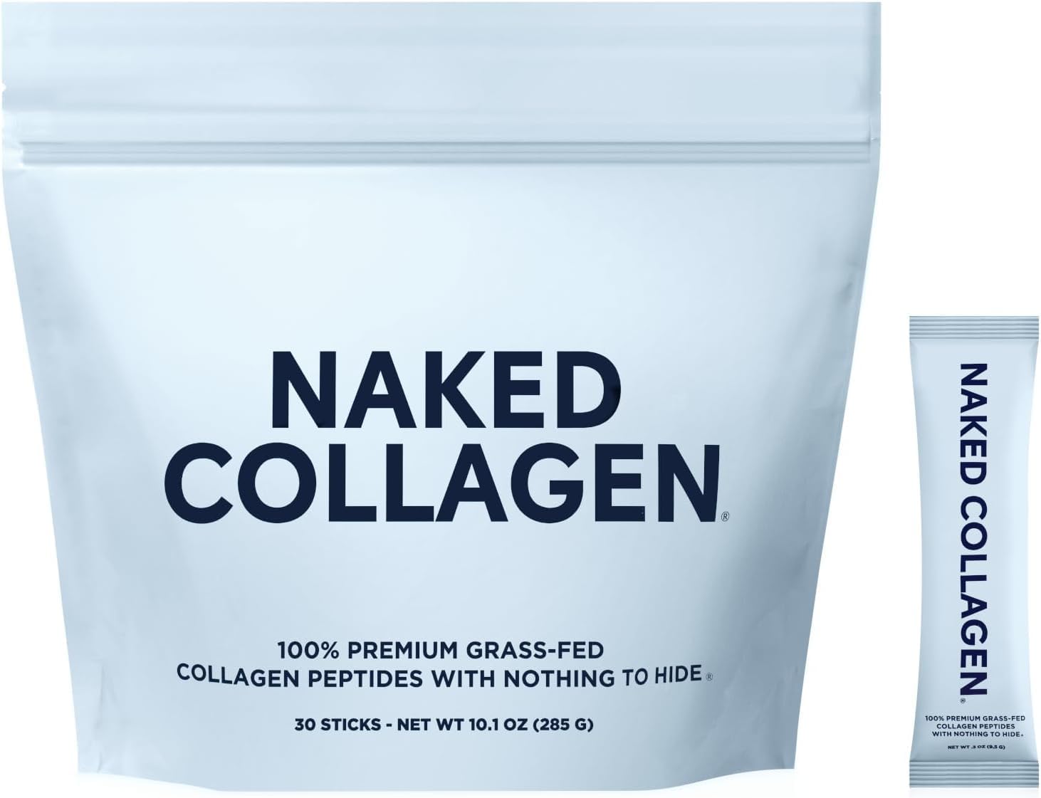 NAKED Collagen Peptides Protein Powder, 60 Servings, Pasture-Raised, Unflavored Grass-Fed Hydrolyzed Collagen Supplement, NSF Certified, Paleo Friendly, Non-GMO, Keto, Gluten Free, 20oz