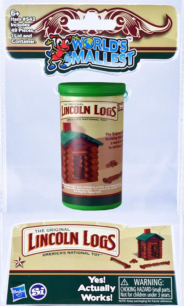 Worlds Smallest Lincoln Logs, Multicolor, Miniature Building Set