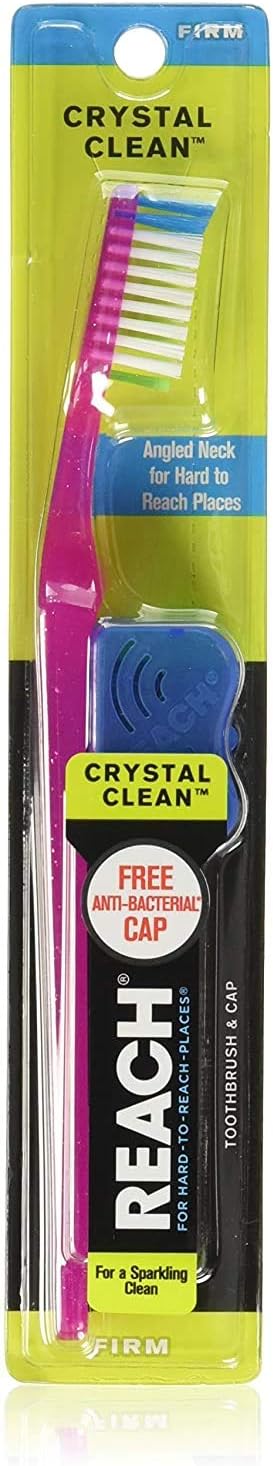 Reach Crystal Clean Medium Bristle Toothbrushes, 6 Pack