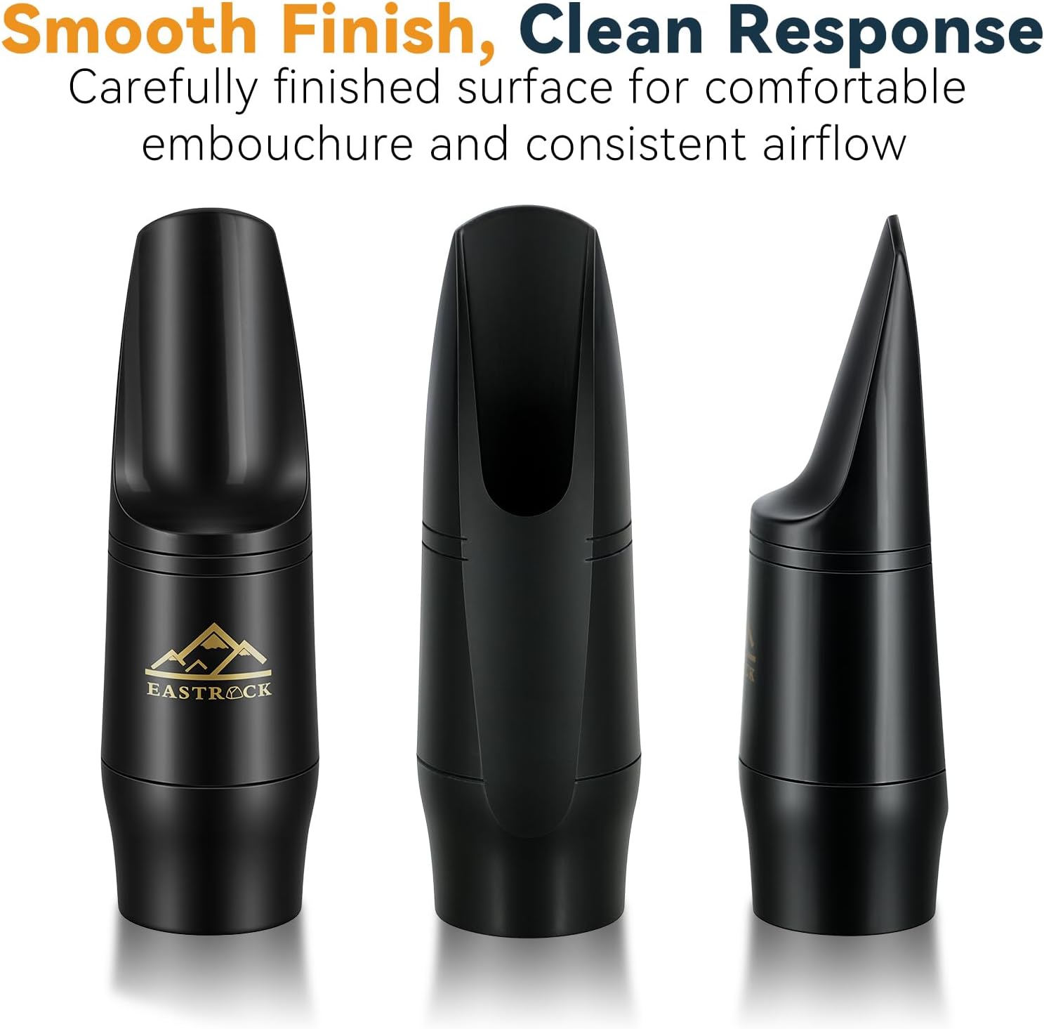 EASTROCK Alto Saxophone Mouthpiece Kit with Cap, Durable ABS Sax Mouthpiece for Alto Sax, Easy-Blowing Design for Beginners Students and Practice