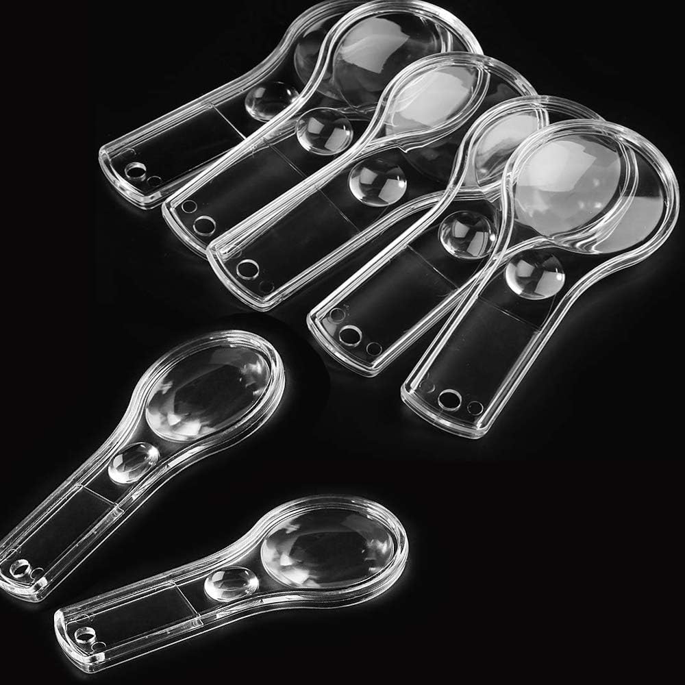 24 Pack Magnifying Glass Kids Plastic Magnifier Hand Lenses 5X and 15X | Magnifying Lenses, School Science Classroom, Party Favors