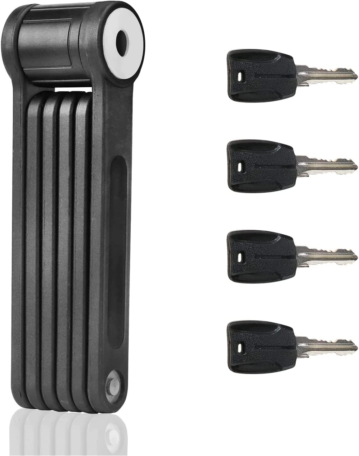 Bike Lock Bicycle Scooter Motorcycle Folding Locks with 4Keys, Fold Chain Heavy Duty Alloy Steel Foldable Lock with Mounting Bracket 2pc Straps