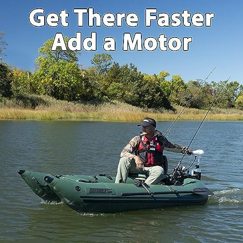 Sea Eagle 285 Frameless Inflatable 9’ Pontoon Fishing Boat - 1 Person- Lightweight, Portable-Perfect for Hunting & Fishing-Sets up in 5 Minutes